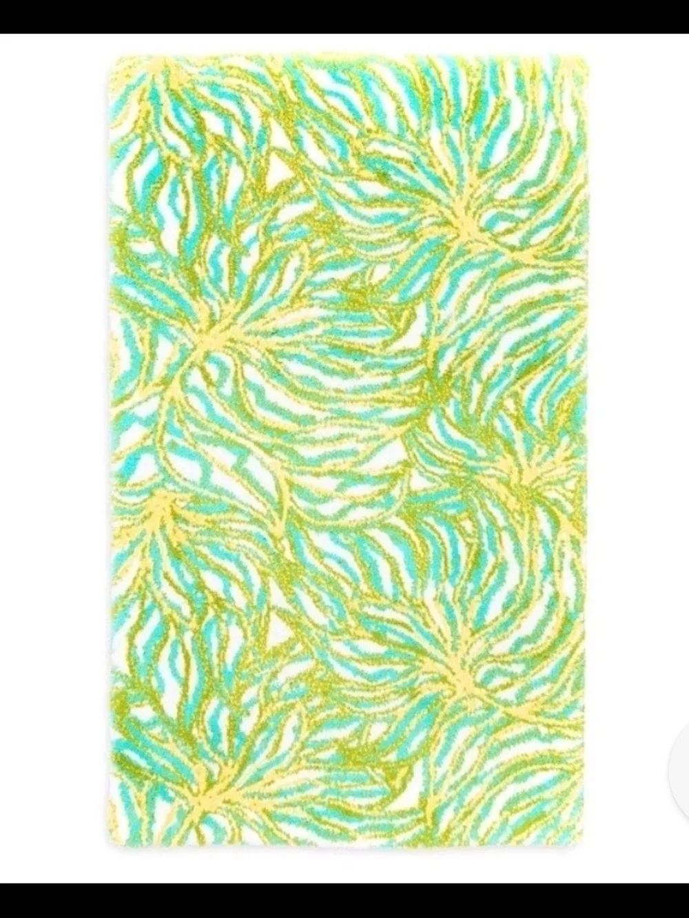 Abyss & Habidecor Floral Swirl Bath Mat in Turquoise, Yellow, White